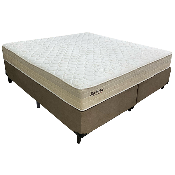 Cama Box King Molas Ensacadas Max Pocket Solar 193x69X203
