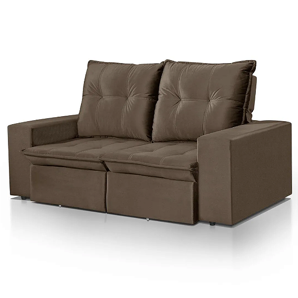 Sofá 2 Lugares Jacarta Lx 1.90 Metros Retrátil Reclinável Veludo Marrom