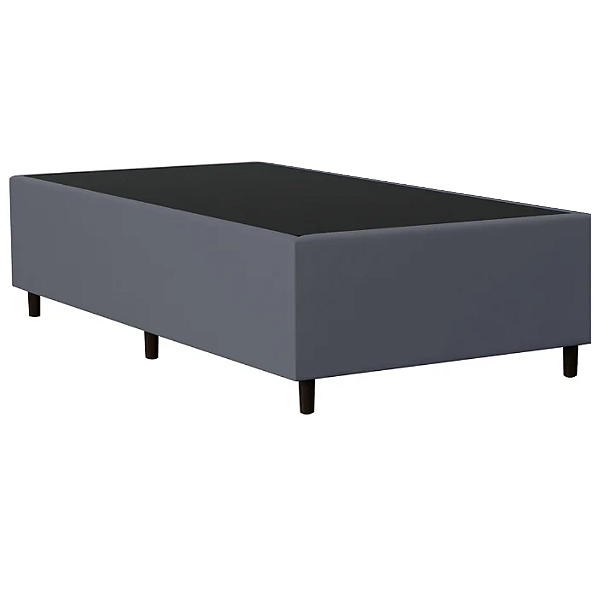 Base Box Solteiro Suede Cinza 88x31x188