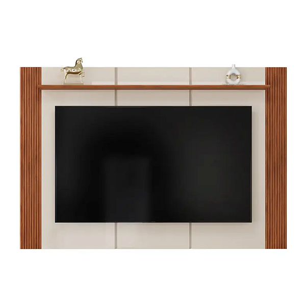 Painel para TVs até 75" Helo DJ Móveis - Off White/Freijó