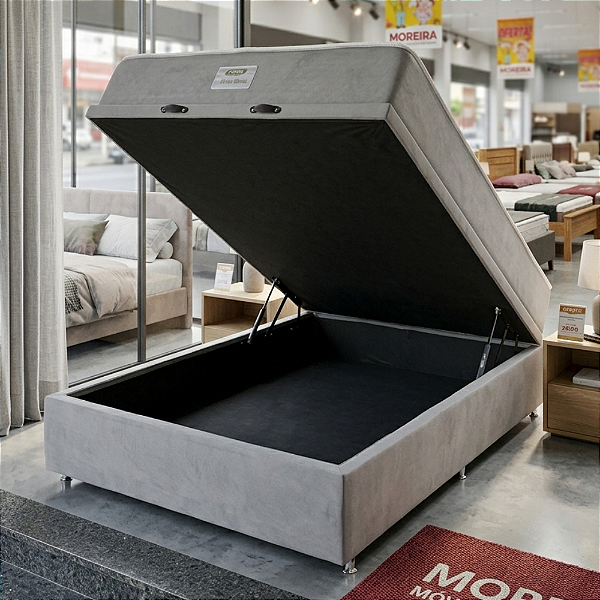 Cama Box Bau Casal Molas Ensacadas New York Portal 138x71x188