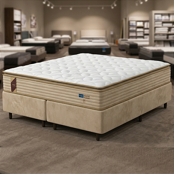 Cama Box king Probel Madrid Premium Molas Ensacadas e Pillow Top 193x74X203
