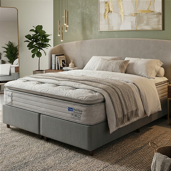 Cama Box king Probel Pró Firm Molas Ensacadas e Pillow Top Super 193x77X203