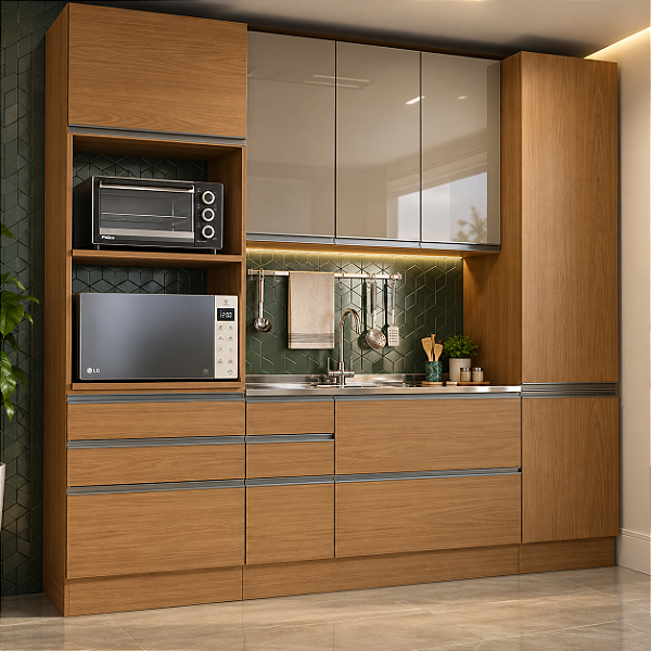 Cozinha Modulada Kappesberg 4Peças Maxxi Canela