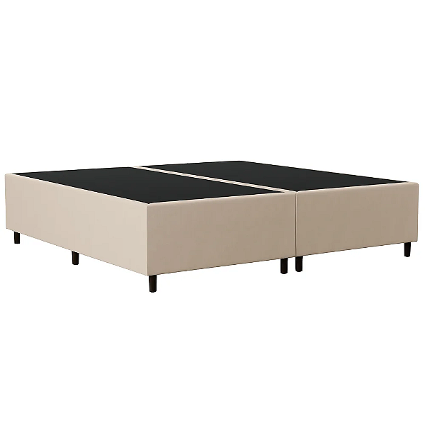 Base Box King Size Suede Bege 193x31X203