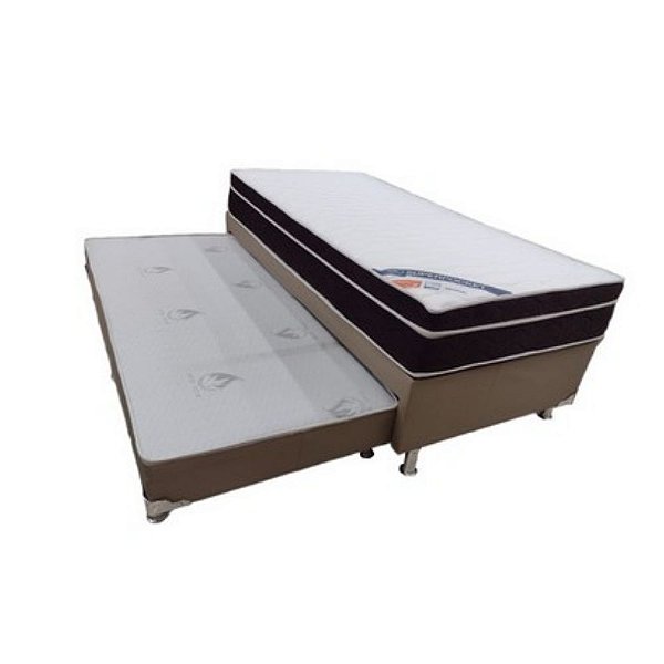 Cama Box Solteiro Bicama C/Auxiliar Ortobom Pantanal Superpocket 88x67x188