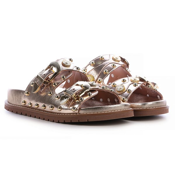 SANDALIA PAPETE FEMININA AYLA OURO LIGHT