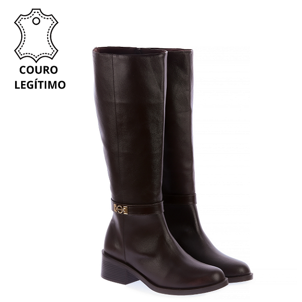 YARA - Bota Feminina em Couro Café