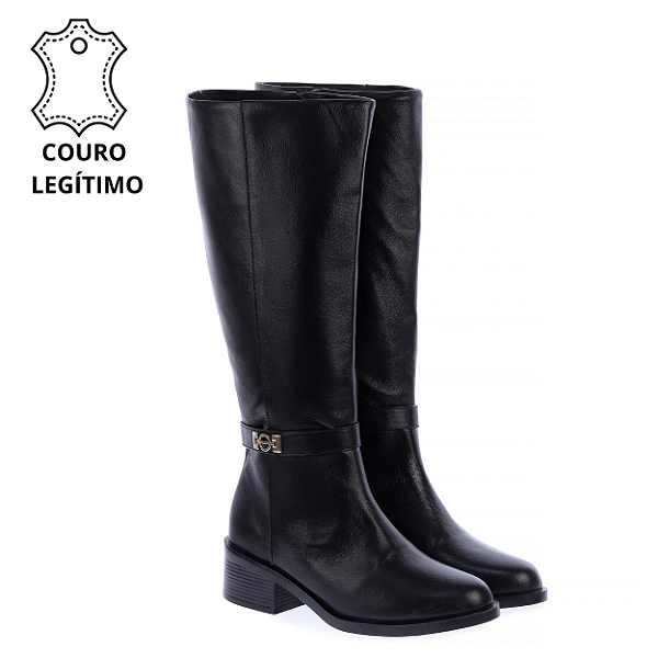 YARA - Bota Feminina em Couro Preto