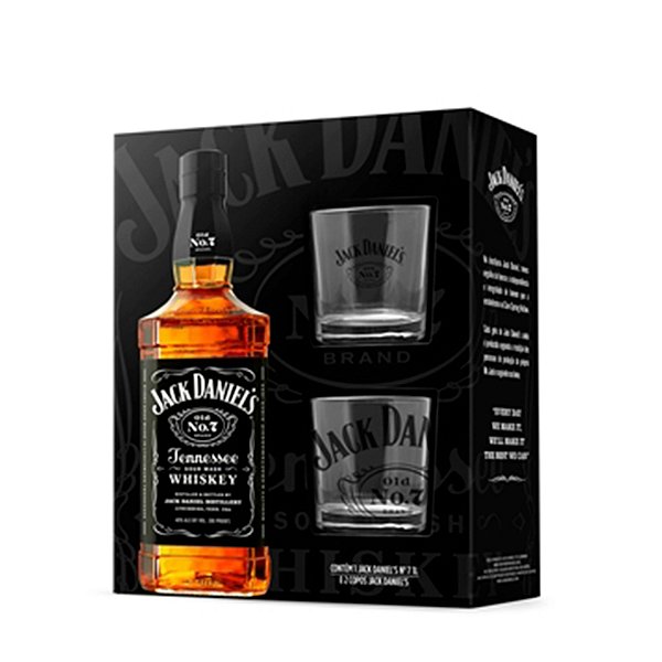 Kit Whisky Jack daniels 1l + 2 Copos