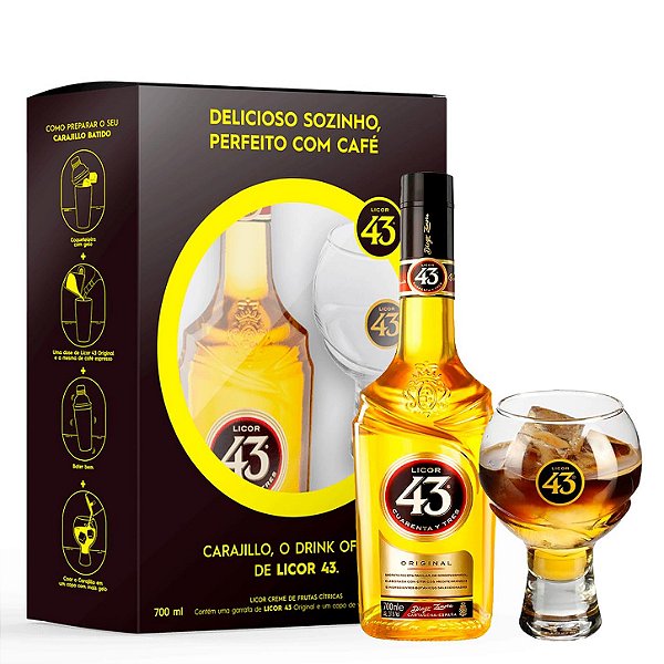Kit Licor 43 Diego Zamora 750ml + Taça Balon
