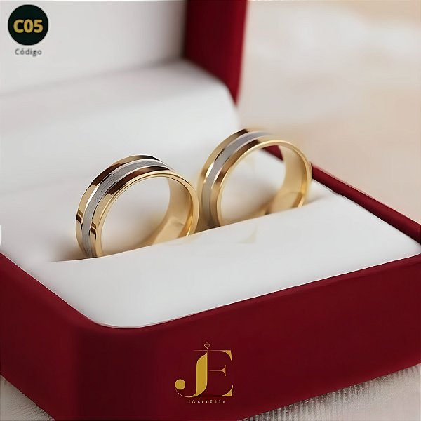 Par de Aliança Bodas de Prata 25 Anos Moeda Antiga e Prata 8mm