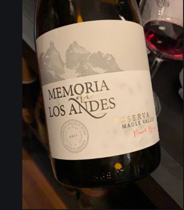 Memória de Los Andes reserva Pinot Noir