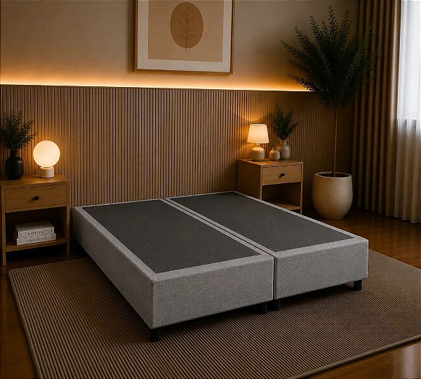 BASE BOX CASAL BIPARTIDA ARVORAR 138x188x27cm