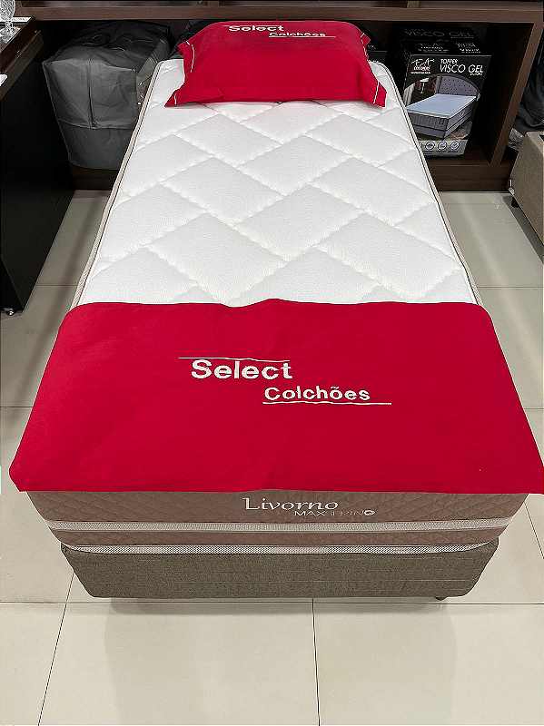 CONJUNTO SOLTEIRO BOX + COLCHÃO HERVAL LIVORNO MAXSPRING - 88X188X66