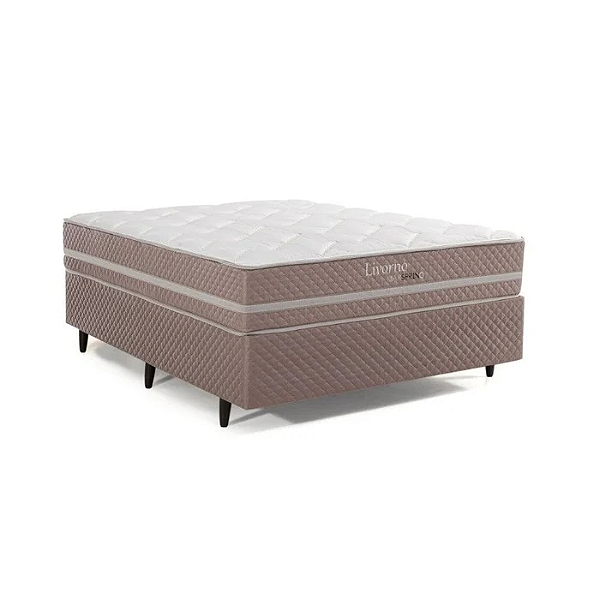 CONJUNTO CASAL BOX + COLCHÃO HERVAL LIVORNO MAXSPRING - 138X188X66