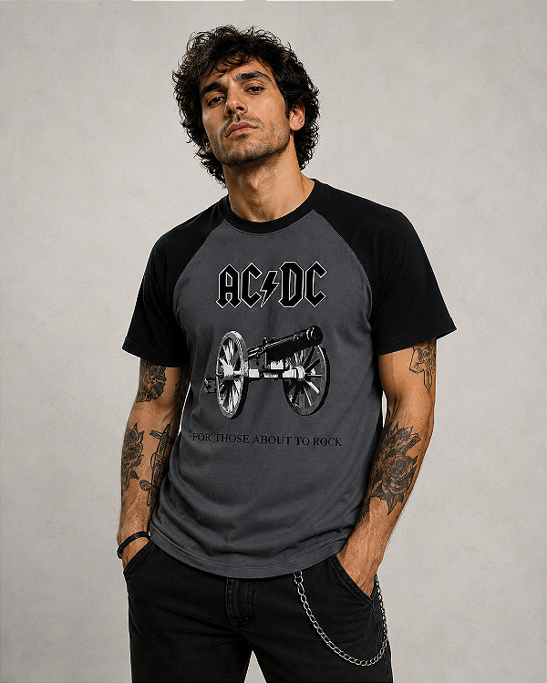 AC DC FOR THOSE ABOUT TO ROCK RAGLAN STAMP RAG 009