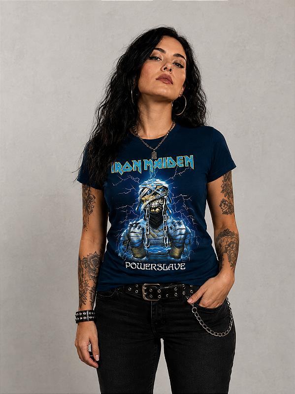 BABY LOOK IRON MAIDEN POWERSLAVE STAMP BB 455