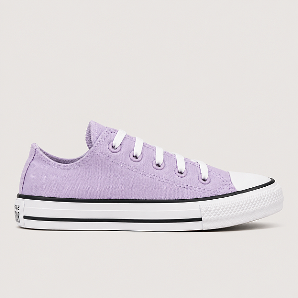 Tênis Chuck Taylor All Star Lilás Claro Cinza Pálido Cano Curto