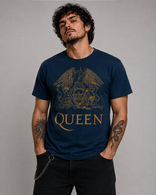 QUEEN LOGO AZUL STAMP TS 1582