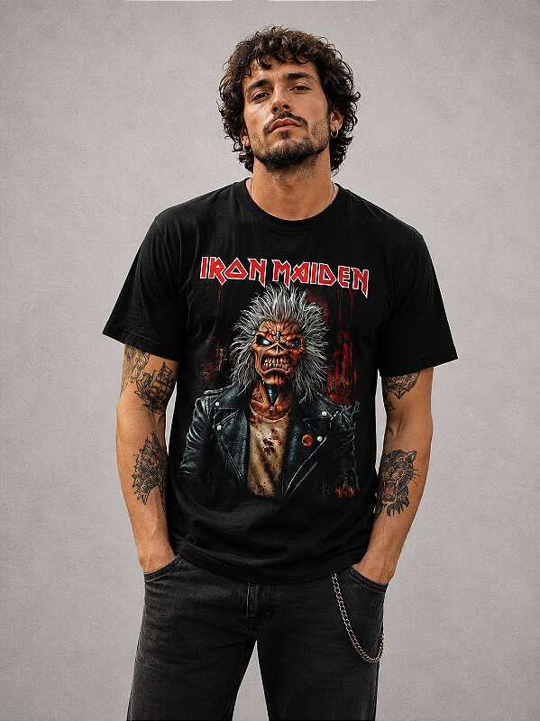 Camiseta Iron Maiden Portrait Ocial Stamp TS 1858