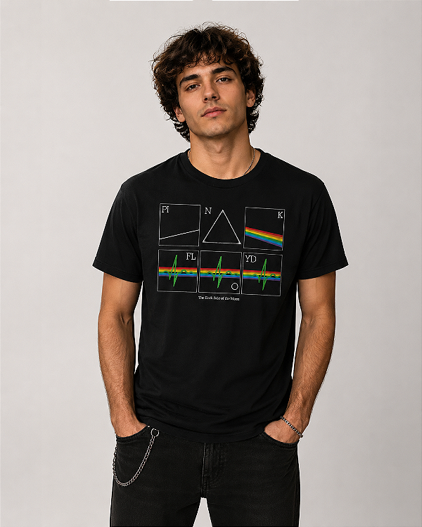 Camiseta Pink Floyd Prism Heart Beat Stamp Ts 1898