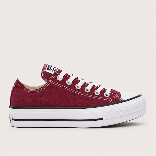 ALL STAR CHUCK TAYLOR PLATAFORMA BORDÔ LONA