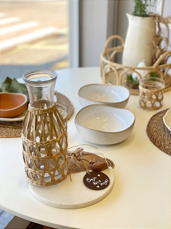 Garrafa/ Jarra Vidro e Sisal