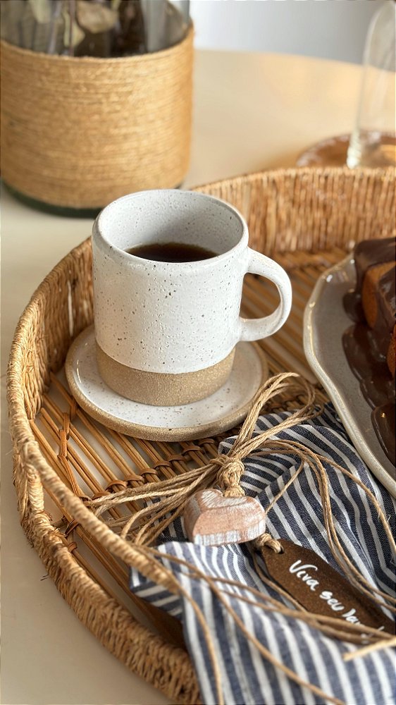 Caneca Cerâmica Artesanal Branca 275 ml