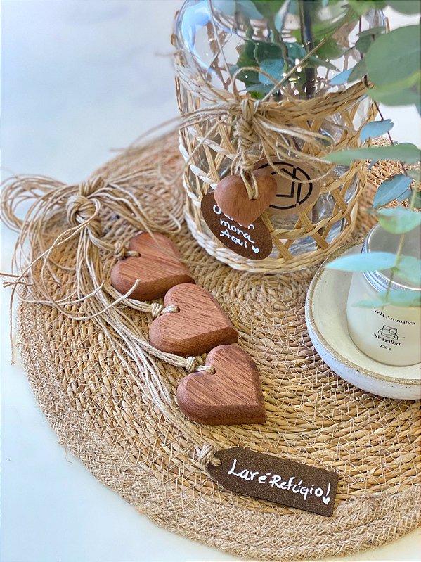 Decor Trio Corações + Tag