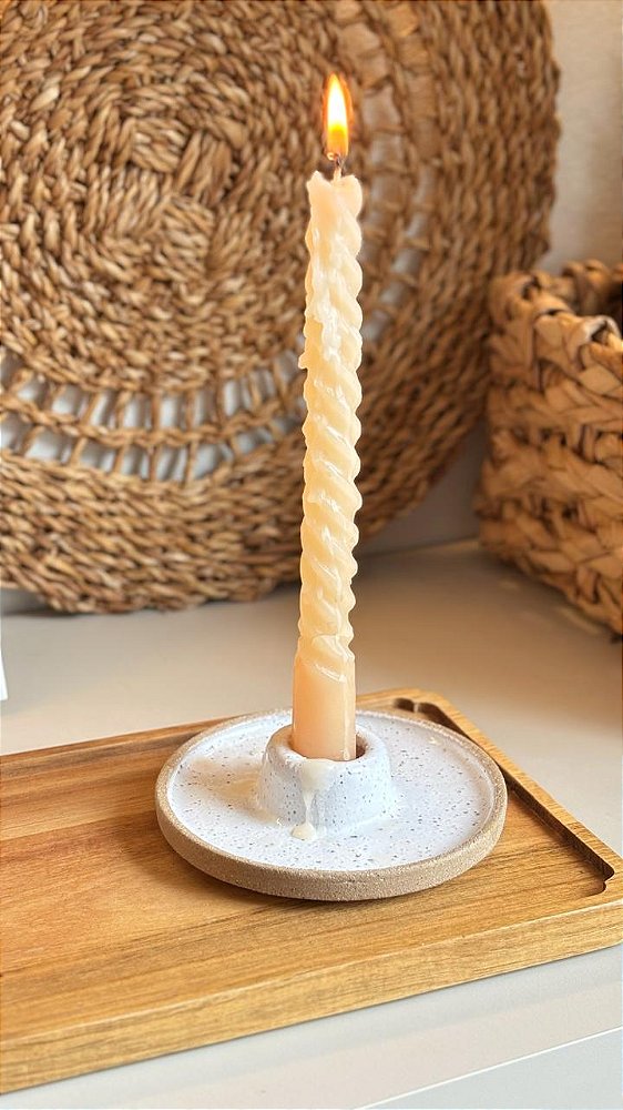 Castiçal de Cerâmica Artesanal