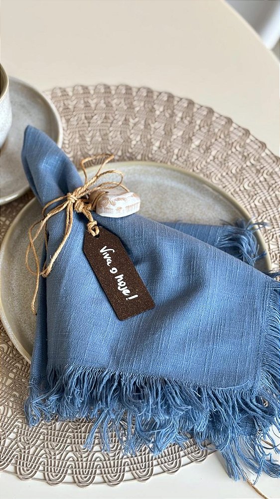 Conj. 2 Guardanapos Franja Azul Infinity