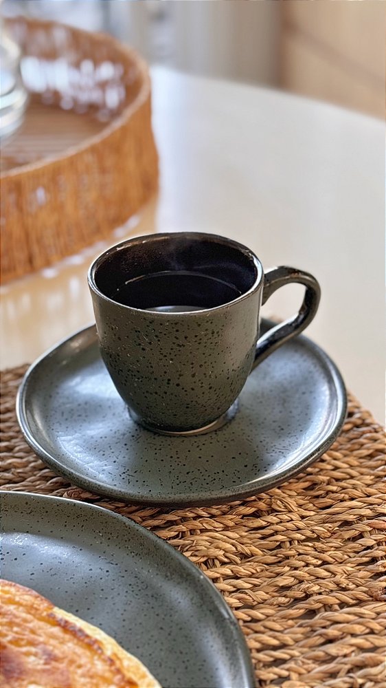 Conj. 2 Xícaras Chá e Pires Greenery 170 ml