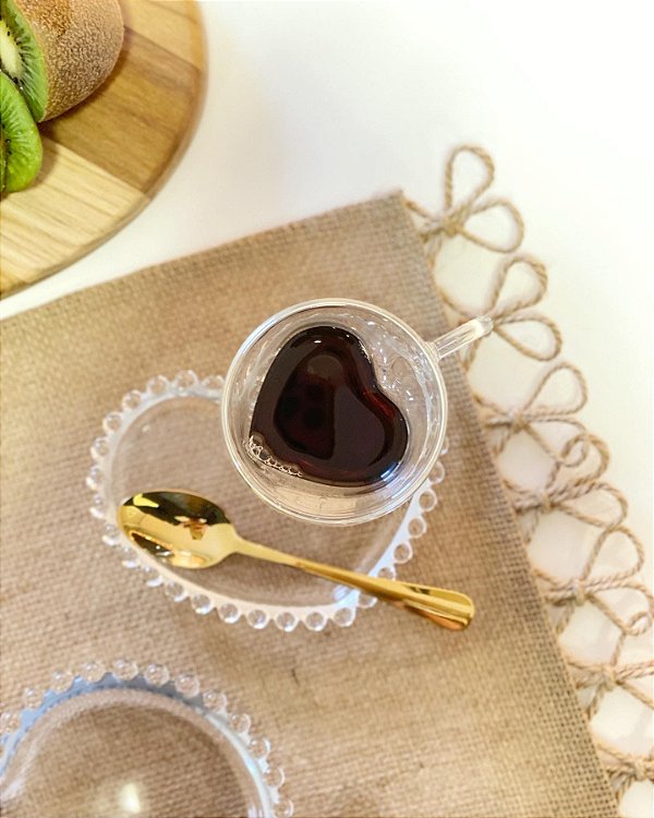 Conj. Xícara e Pires Coração Dupla Parede - 80 ml