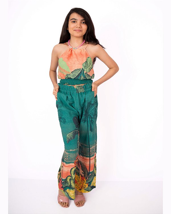 Conjunto Cropped e Calça Floresta
