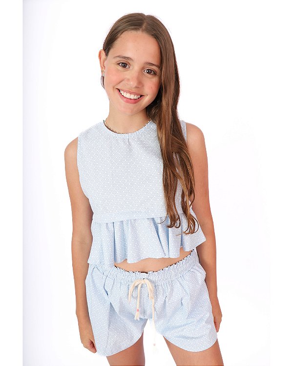 Conjunto Blusa e Short Azul