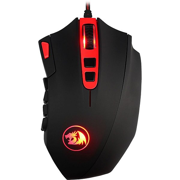 Mouse Gamer Redragon Perdition 3 Preto e Vermelho RGB 18 Botões Programáveis