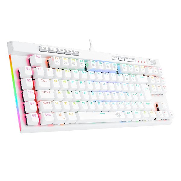 TECLADO OPTICO GAMER MAGIC-WAND PRO RGB BRANCO ABNT2