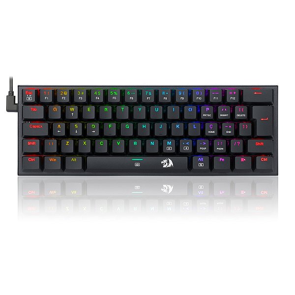 TECLADO MECÂNICO GAMER REDRAGON ANIVIA PRETO RGB COM SWITCH