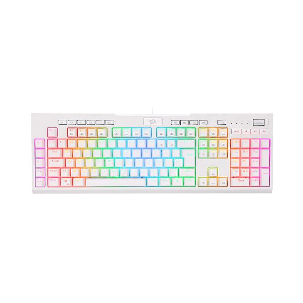 TECLADO ÓPTICO GAMER BRAHMA PRO RGB  BRANCO