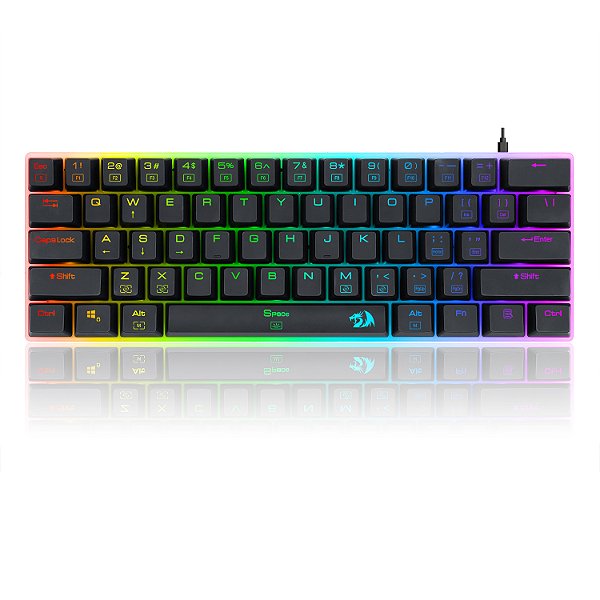 TECLADO MECÂNICO GAMER REDRAGON ALIEN PRETO SWITH BLUE