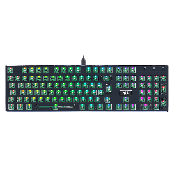 TECLADO MECÂNICO GAMER DEVARAJAS-BAREBONE EDITION PRETO RGB