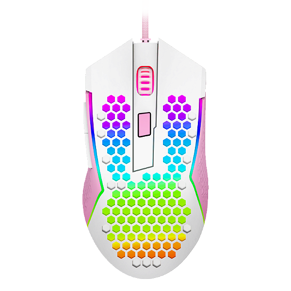 MOUSE REAPING ELITE RGB BRANCO COM ROSA