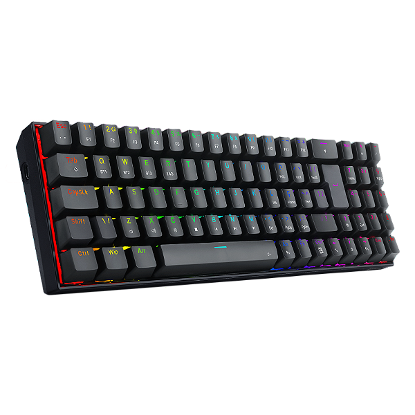 TECLADO MECÂNICO GAMER ZED PRO RGB PRETO SWITCH MARROM
