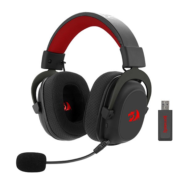Headset Gamer Redragon Zeus Pro Wireless, Bluetooth, 2.4GHz, Drivers 53mm, Preto – H510-PRO