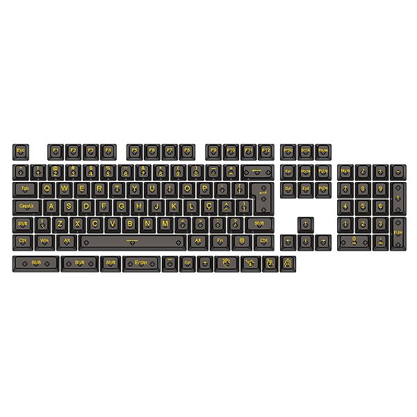 Conjunto de Keycaps ABNT2 Redragon Crystal Black A138 PT