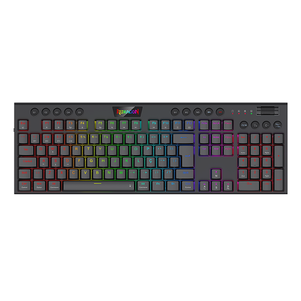 Teclado Mecânico RGB Low Profile Sem Fio Redragon Horus Pro
