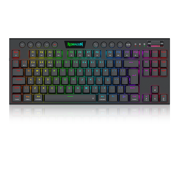 Teclado Mecânico RGB Low Profile Sem Fio Redragon Horus Pro TKL
