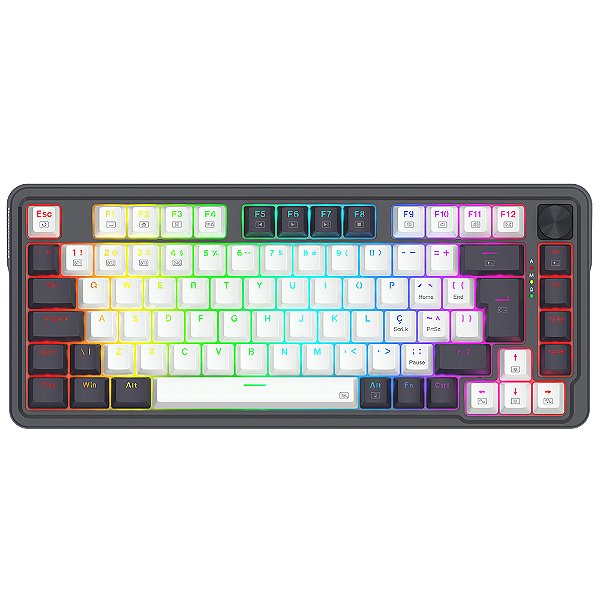 Teclado Sem Fio Redragon Ucal Pro RGB Mecânico 75% - Switch Brown