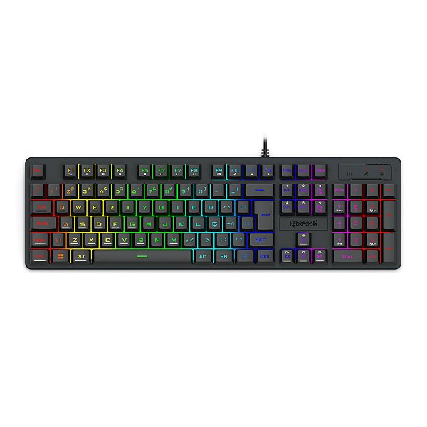 Teclado Membrana Gamer Redragon Netherbane Preto RGB